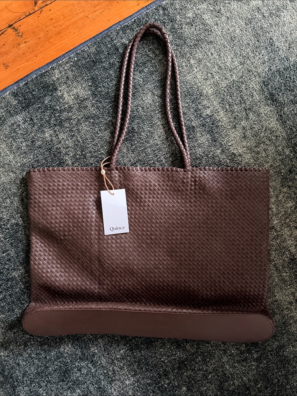 NWT Quince Italian Leather Handwoven Tote